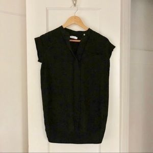 NWOT Vince Black 100% Silk Shirt